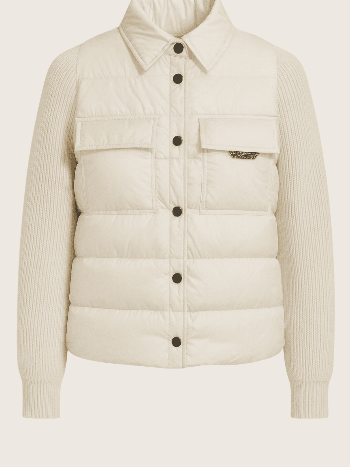 Kurtka puchowa z wełnianymi rękawami