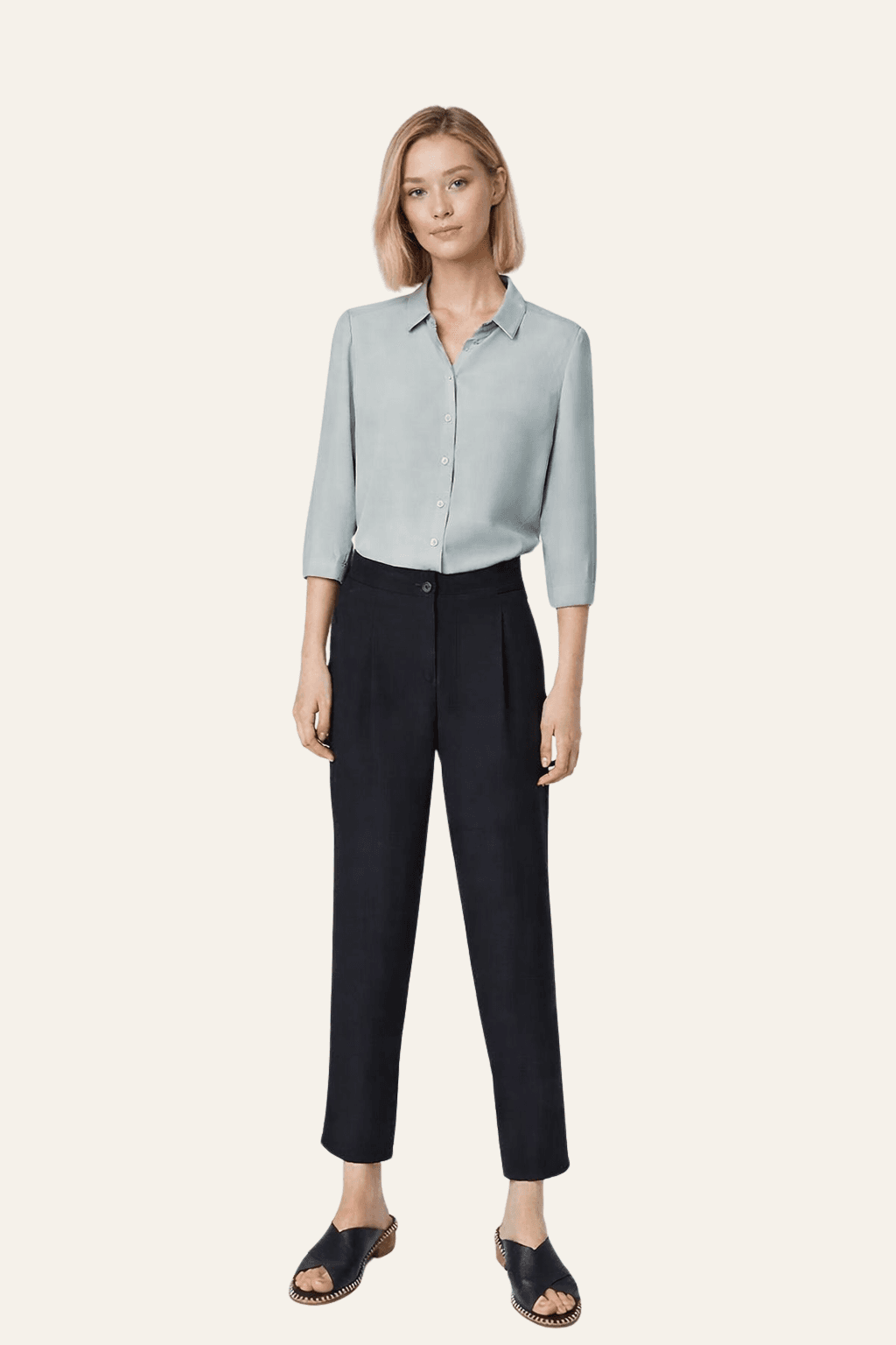 JEDWABNA BLUZKA DAMSKA Z RĘKAWEM 3/4