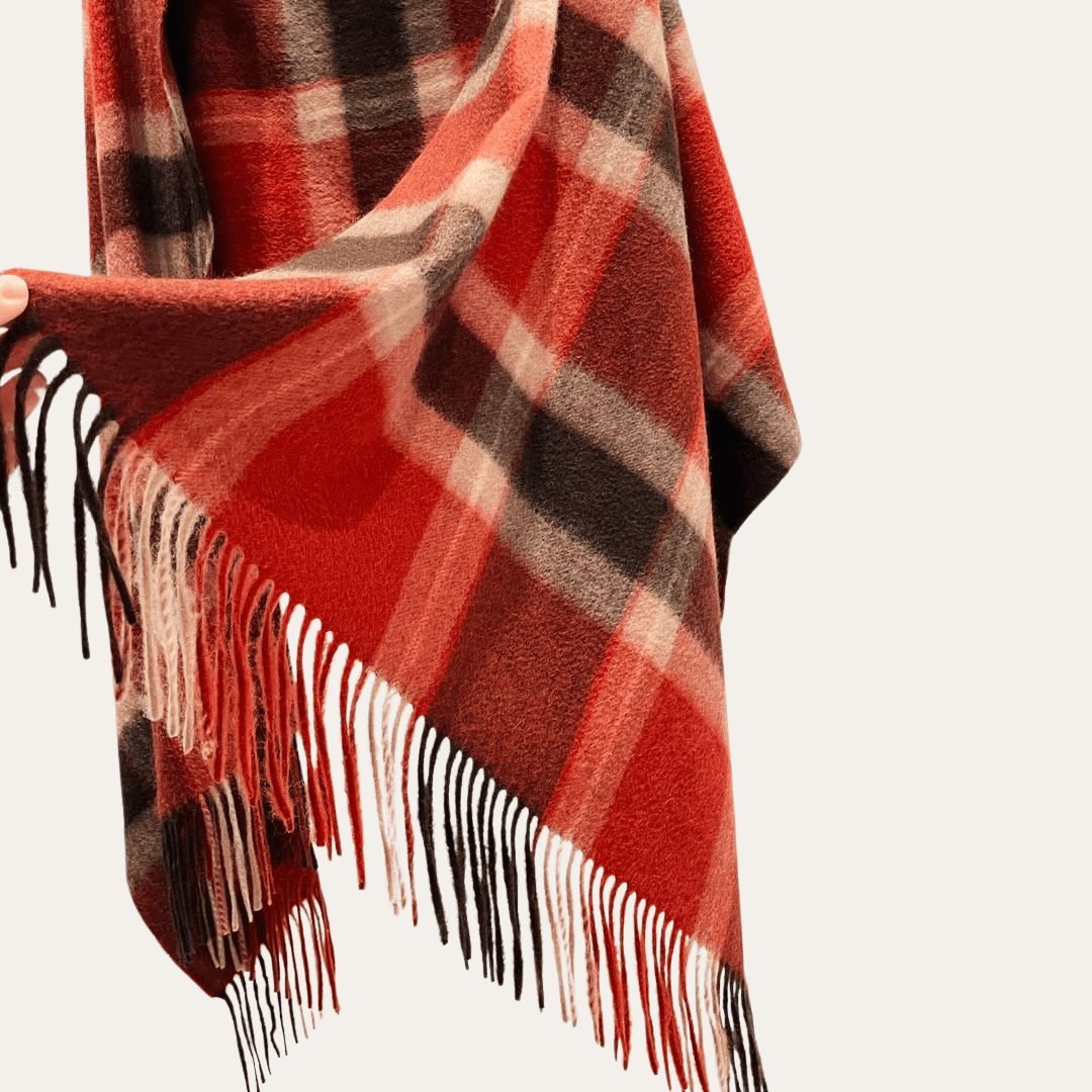 SZAL Z 100% KASZMIRU – klasyczna krata