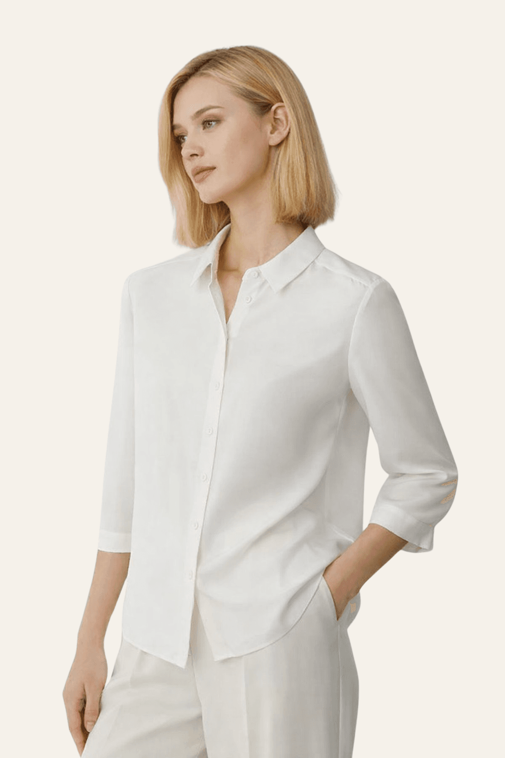 JEDWABNA BLUZKA DAMSKA Z RĘKAWEM 3/4