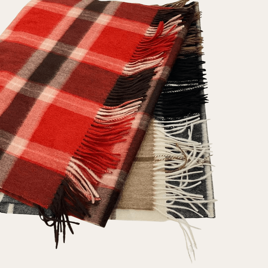 SZAL Z 100% KASZMIRU – klasyczna krata