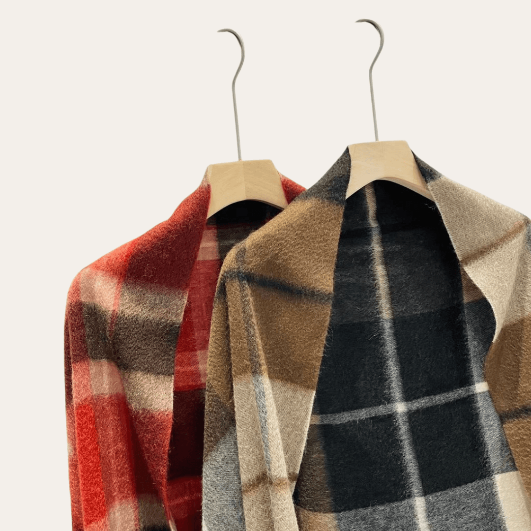 SZAL Z 100% KASZMIRU – klasyczna krata